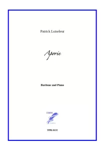 Aporie for Medium Voice and Piano (Loiseleur)