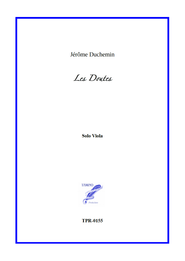 Les Doutes for Viola Solo (Duchemin)