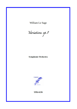Variations for Symphonic Orchestra (Le Sage) - Score And Parts William Le Sage Variations Symphonic Orchestra