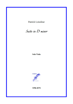 Suite in D minor for Solo Viola (Loiseleur)